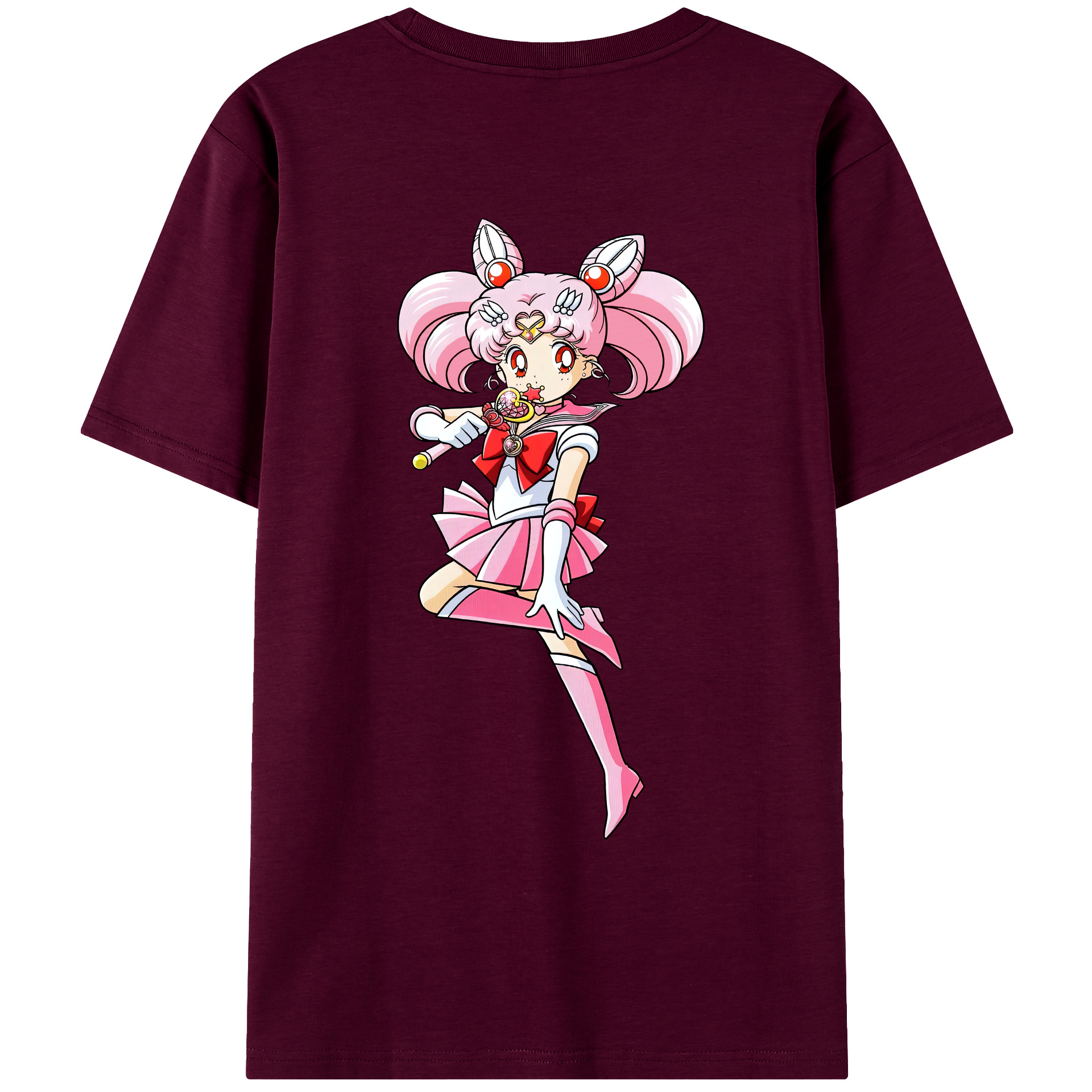 （画像用） 美少女戦士セーラームーン ちびうさ Sailor Moon Chibiusa Tsukino Usagi Small Lady Serenity レディース半袖Tシャツ(バックプリント)